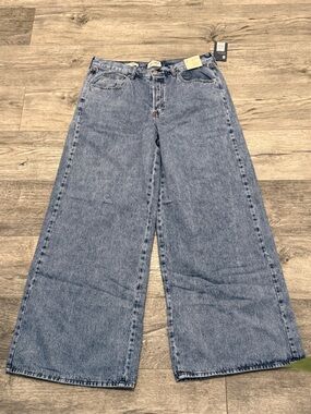 Classic Light Wash Super Wide Leg Jeans